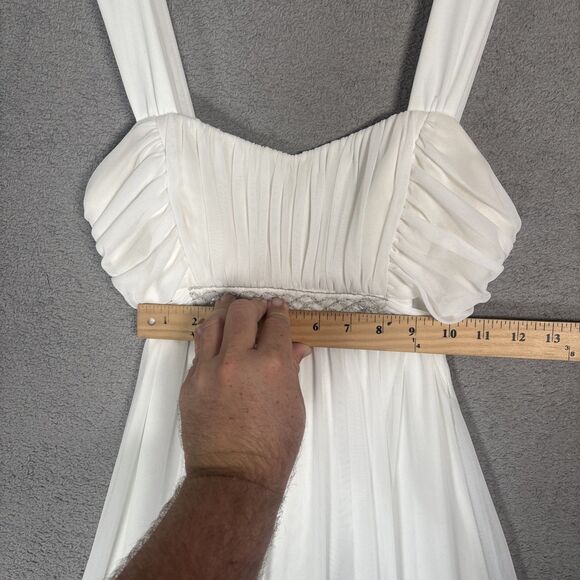 Connected Apparel Babydoll Dress Womens Size 6 Ivory White Bridal Feminine Flowy - Picture 7 of 16